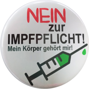 Nein zur Impfpflicht Button Button gegen Impfzwang